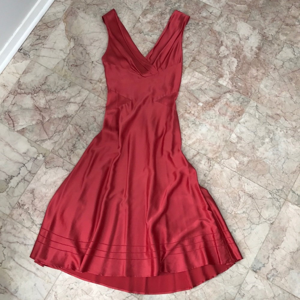 Red Silk von Furstenberg Midi Dress